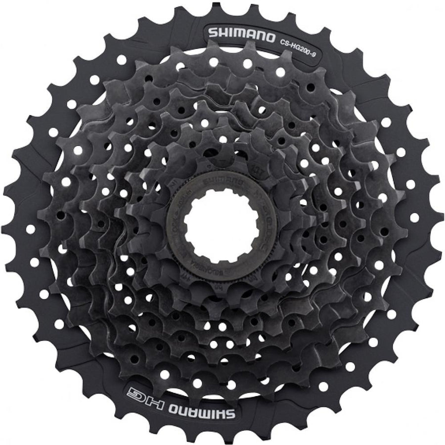 Shimano Acera CS-HG200 9-fach Kassette 11-36 Zähne, schwarzes Ritzelpaket für robuste Fahrradschaltungen.