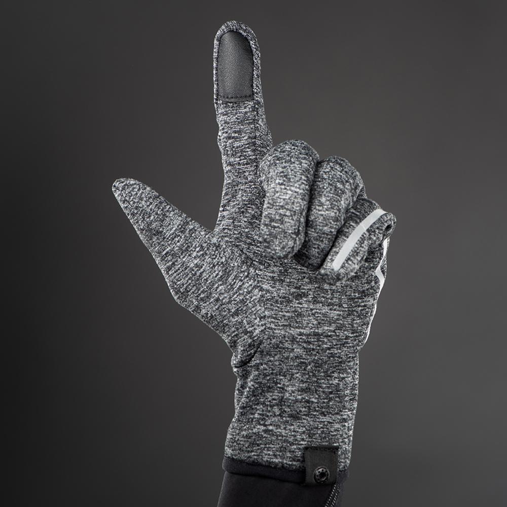 CHIBA New York Marathon - Thermostretch Radhandschuhe dunkelgrau, M, Touchfunktion
