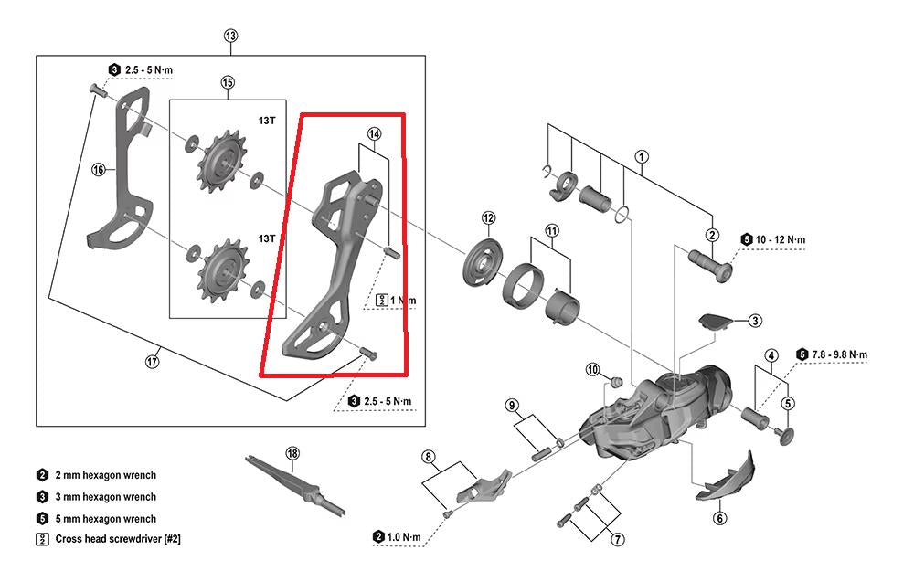 SHIMANO Kettenleitblech außen f.RD-M8250, GS Medium Cage - präzise Kettenführung