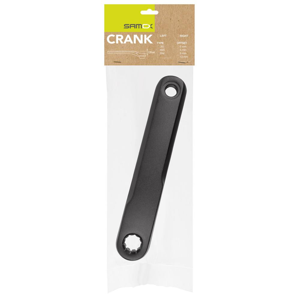 M-Wave E-Bike Kurbel links Alu ISIS 175 mm - schwarz, 0 mm Offset, für ISIS-Tretlager
