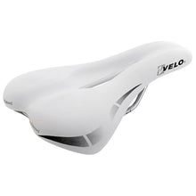 Velo Wide:Channel Damensattel, weiß, 250x168 mm, O-Zone Full Cut, D2-Konstruktion, Arc-Tech-Federung