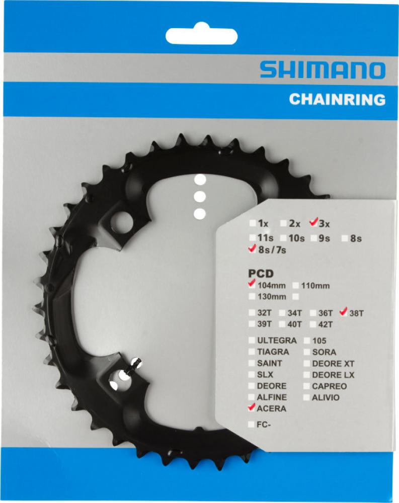 SHIMANO Kettenblatt ACERA FC-M361 38 Zähne - zuverlässiger Antrieb für Trekking und MTB