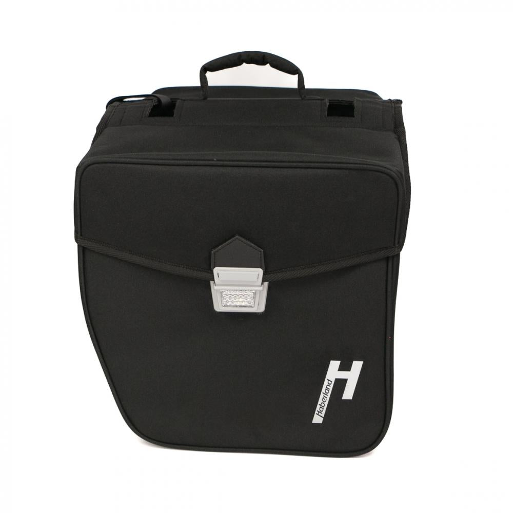 Haberland Doppeltasche 31l Pur schwarz - robuste Gepäckträgertasche mit viel Stauraum