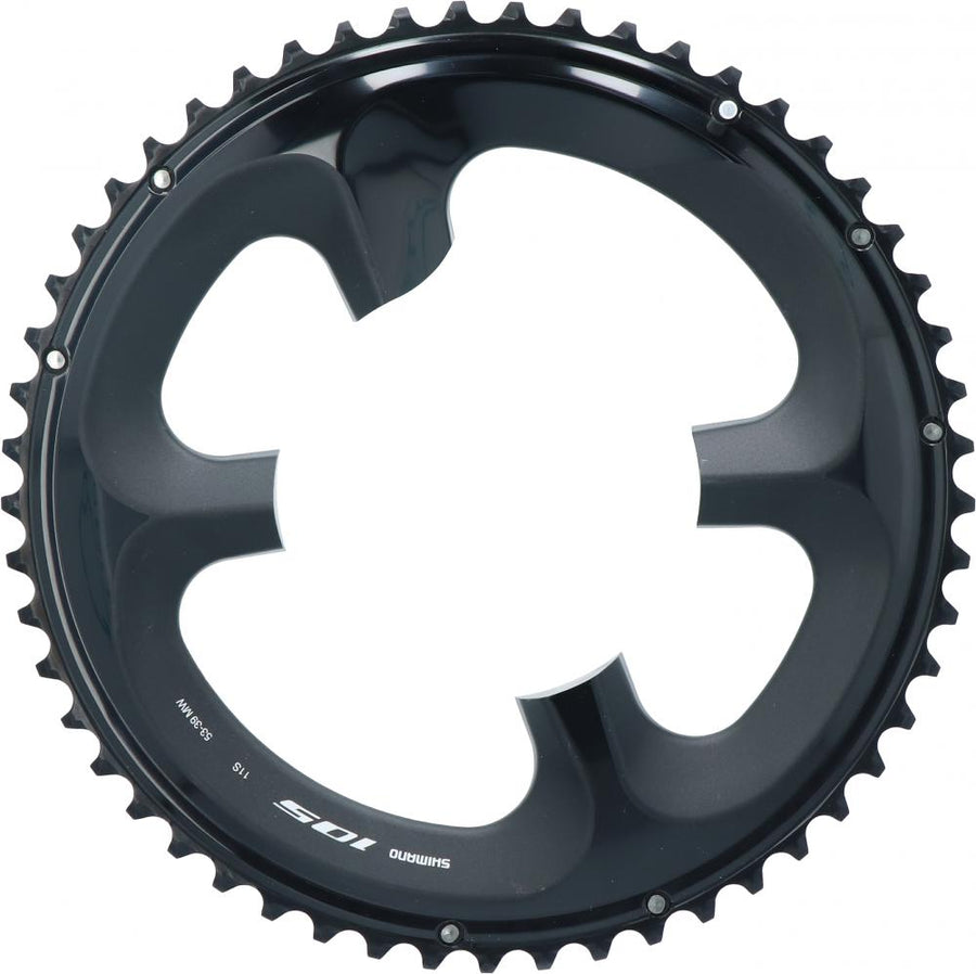 SHIMANO Kettenblatt 105 FC-R7000 53 Zähne Schwarz - Präzise Schaltperformance für Rennräder