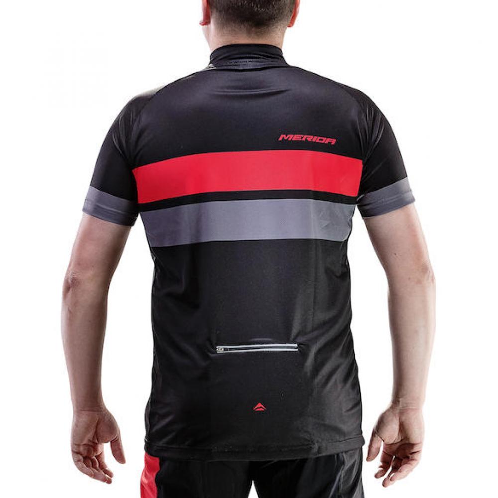 Merida Trikot ACTIVE STRIPE Herren schwarz/rot S Schwarz/rot - atmungsaktives Radtrikot