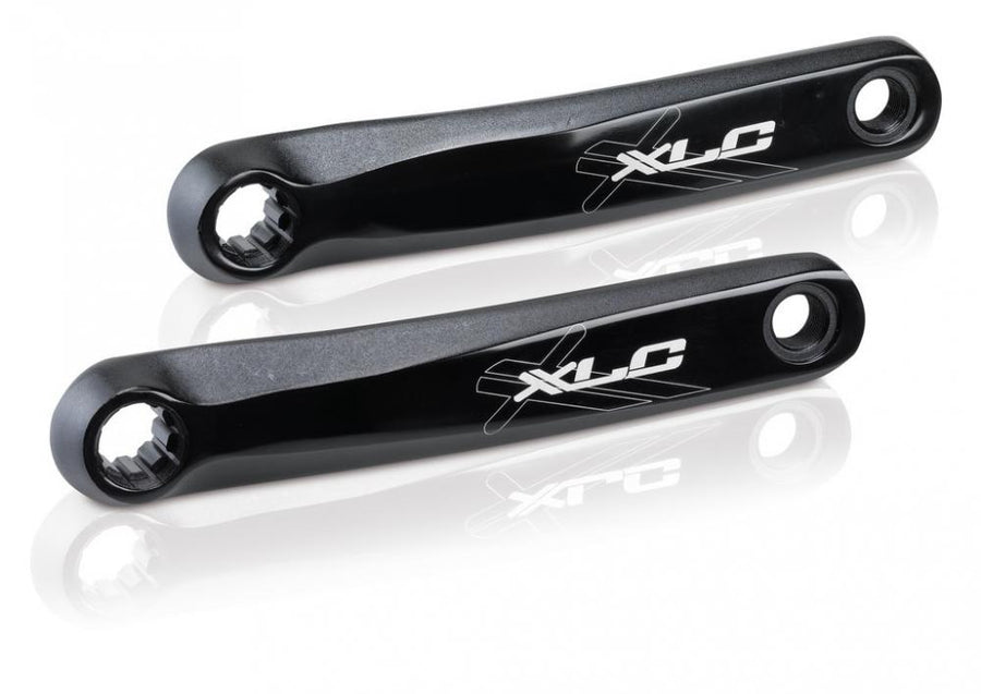 XLC Fahrradkurbelset CR-E01 für Bosch Systeme, schwarz, links & rechts, 175mm, auf weißem Hintergrund.