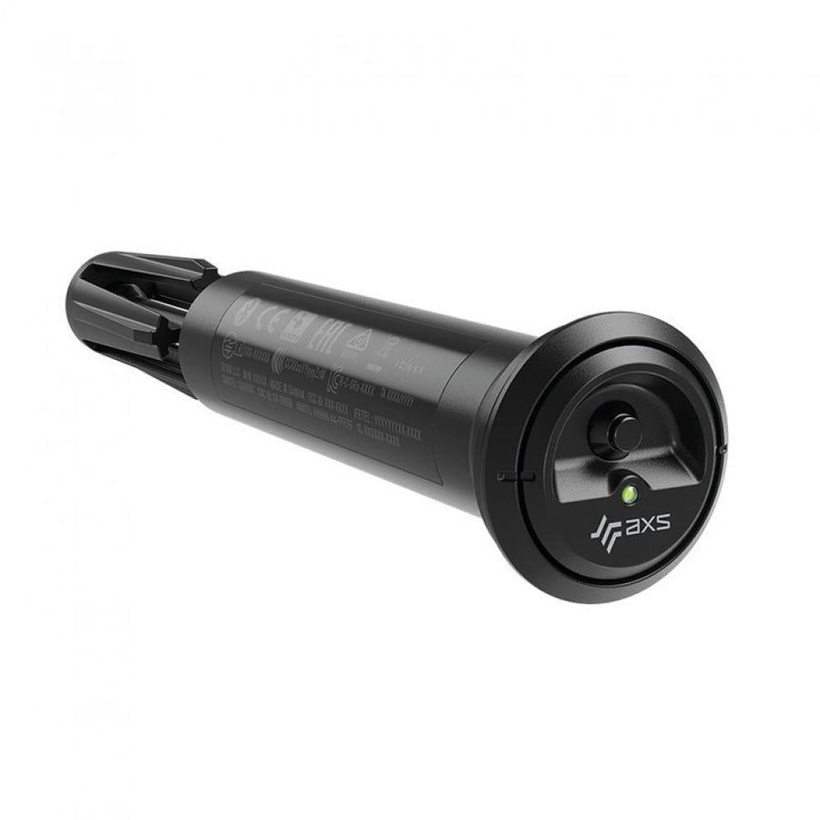 Schwarzer SRAM AXS Pedalsensor DUB Flight für X01/XX1 D1 (2023+) mit grüner LED.