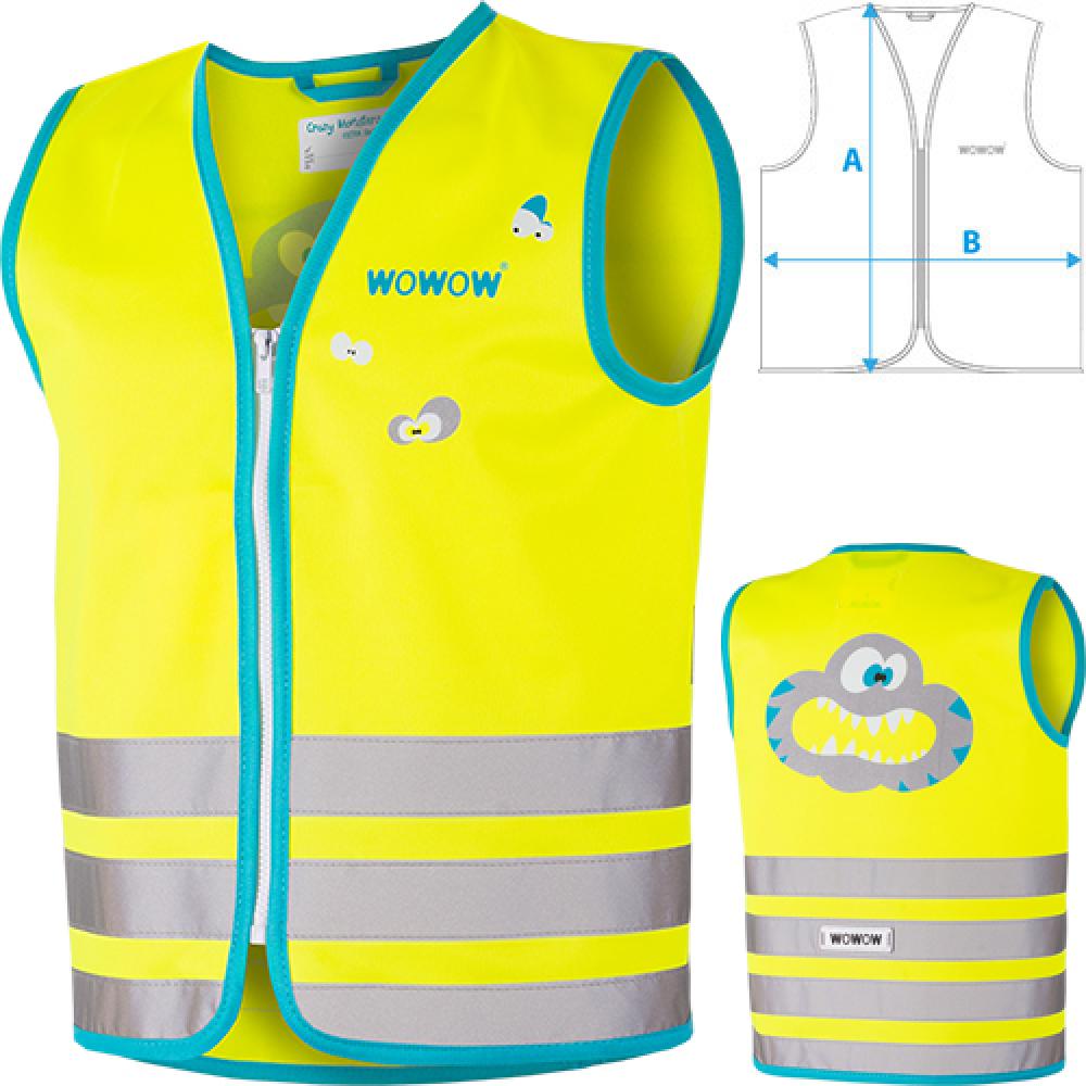 Wowow Sicherheitsweste Crazy Monster Jacket für Kinder Größe XS gelb