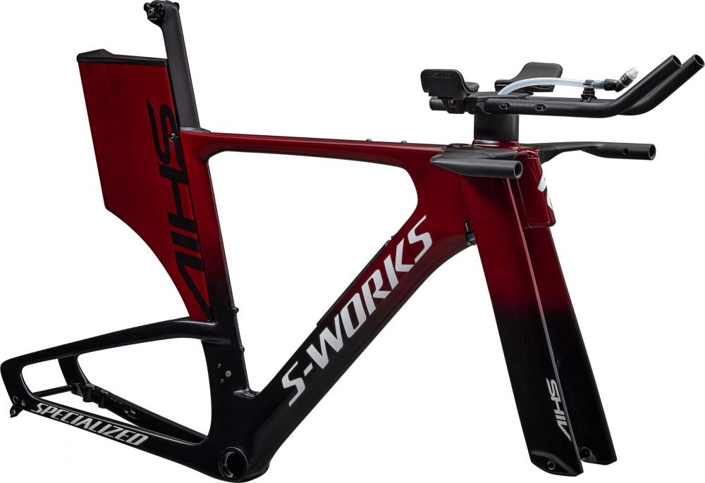 Specialized S-Works Shiv Frameset Limited Edition - Maroon/Tar Black/Metallic White Silver Größe S - Rahmenset