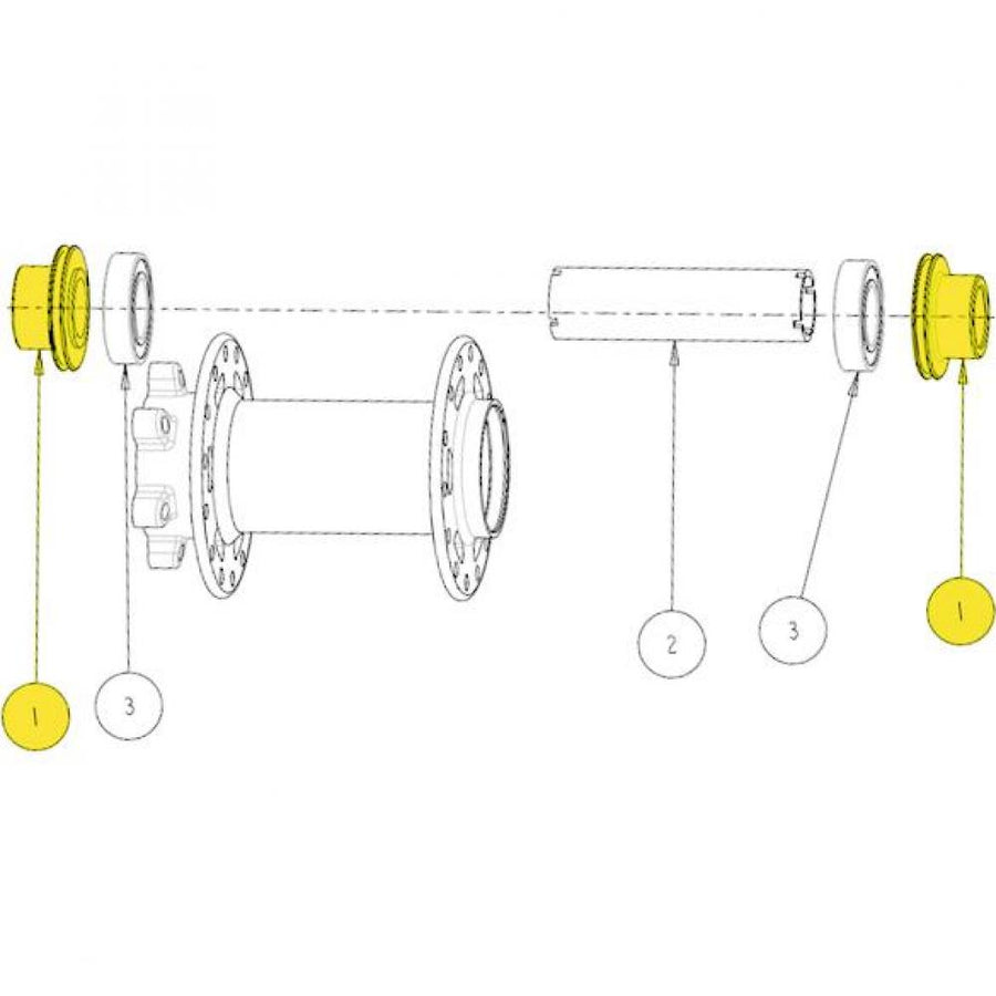 SUNringle Endkappen für Super Bubba, Bubba, 12 x 148/157 mm - präziser Laufradabschluss