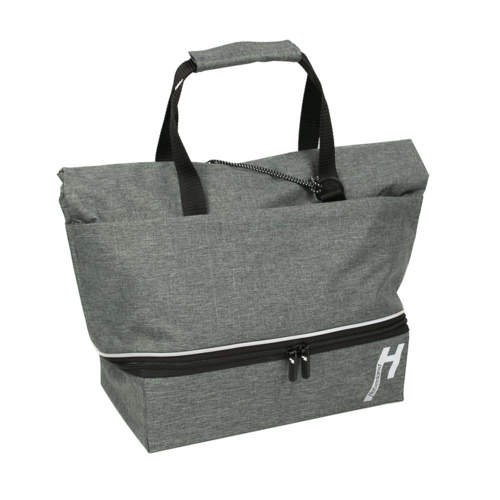 Haberland Gepäckträgeraufsatztasche Lena grau - praktische Racktime 2.0 Transportlösung