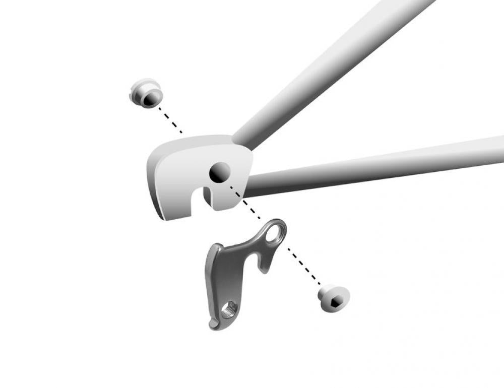 MARWI Schaltauge GH-002 mit Schraubensatz M8x0.75 - Aluminium, silber, passend für Kalkhoff, Raleigh, Univega, Batavus, Focus und Nishiki