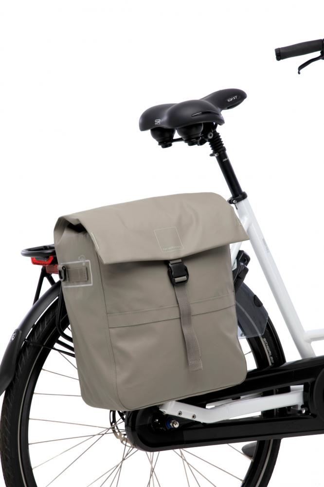 New Looxs Radtasche Leeds Single Taupe 18-20 l - praktische Alltags-Gepäckträgertasche