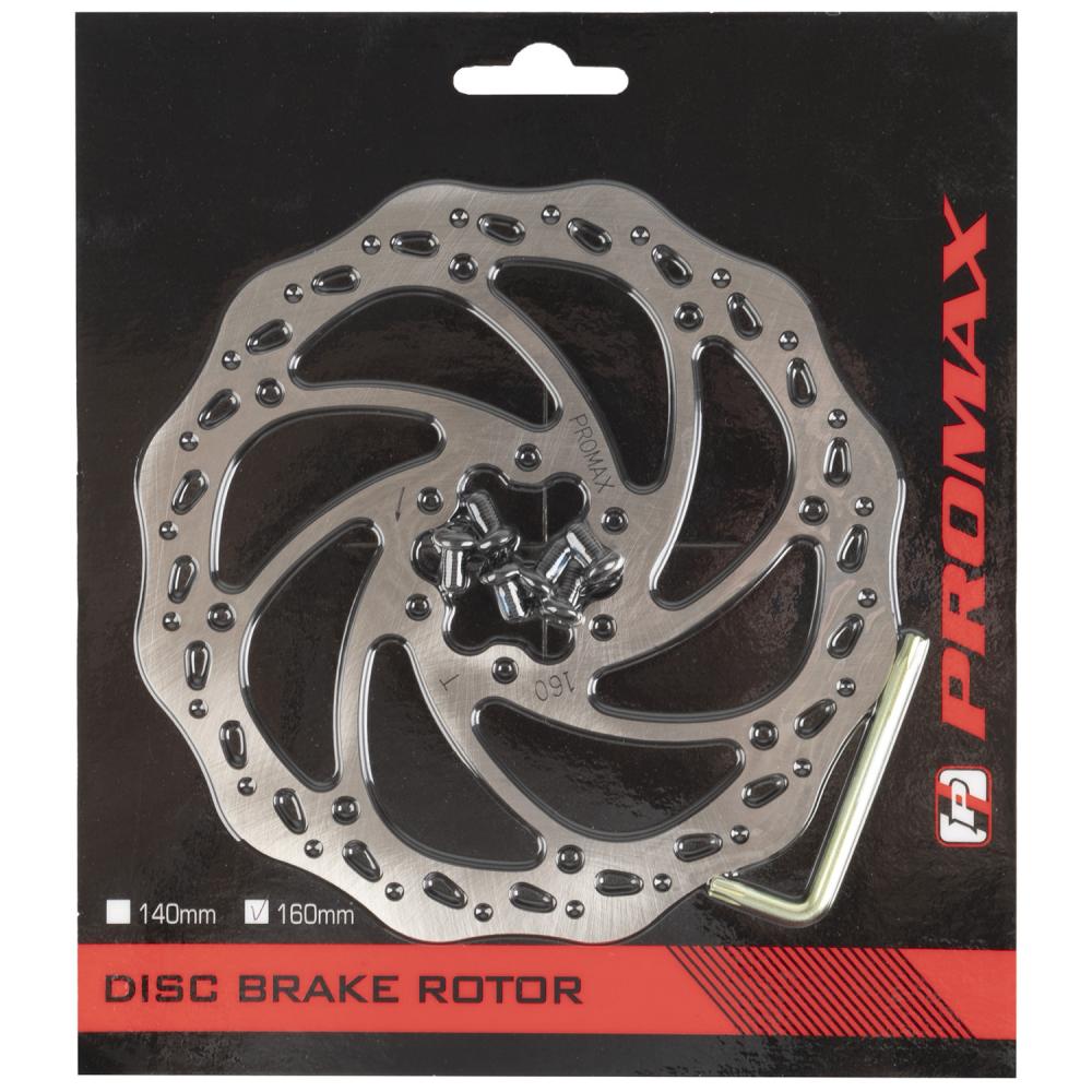 Promax BD-160 Bremsscheibe Ø160mm 6-Loch Edelstahl, inkl. Schrauben & Torx, EN14766 geprüft