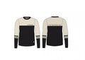 Langarm Freeride Shirt Haibike Hochries Gr. M, schwarz/beige mit olive Streifen, Vorder- & Rückseite.