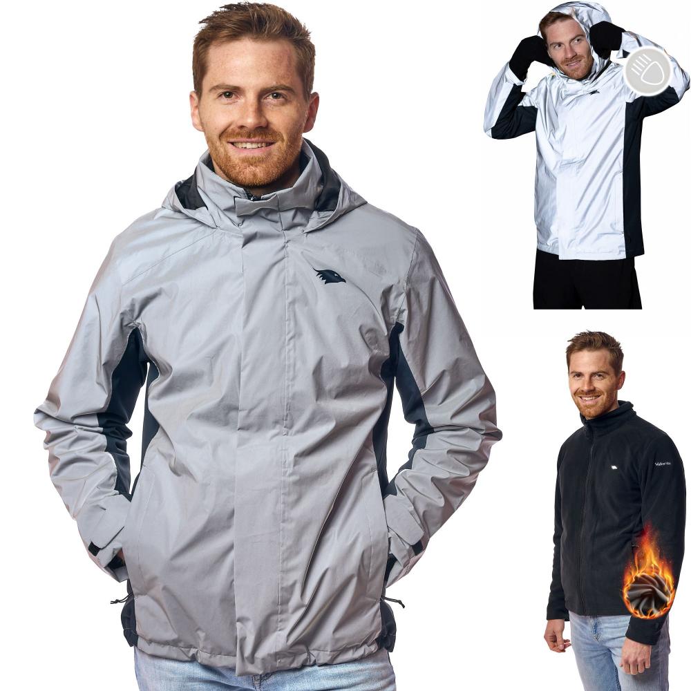Valkental Jacke 3in1 Smart Jacket wasserdichte Jacke mit Fleece Zipp-In Herren M grau