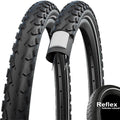 Schwalbe Land Cruiser Plus 28x1.75 Drahtreifen schwarz Reflex E-25, Profil und Querschnitt eines Fahrradreifens.