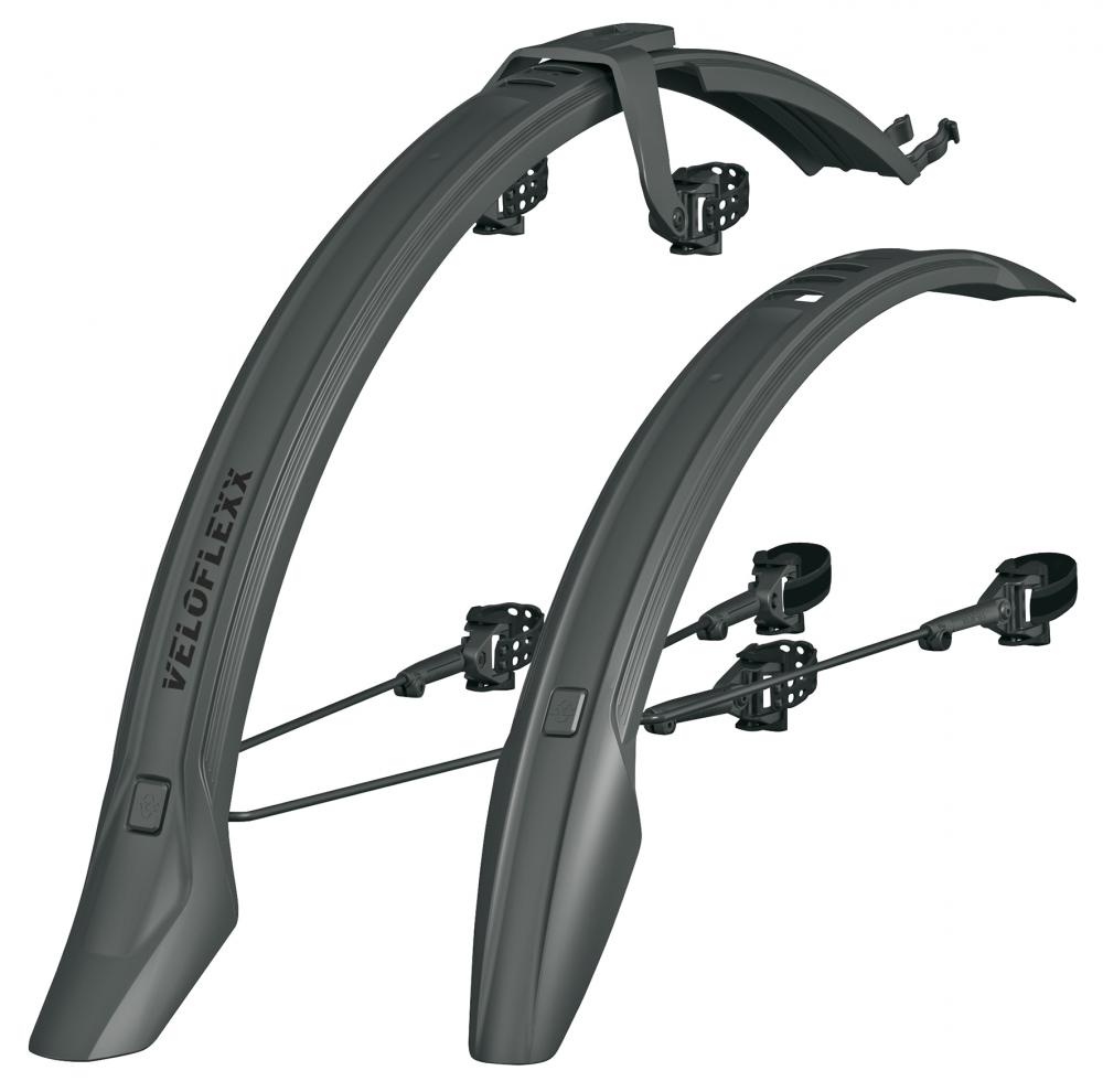 SKS VELOFLEXX 55 Schutzblechset für 26-28" Fahrräder, schlagfester Kunststoff, werkzeugfreie Montage, nur für Scheibenbremsen