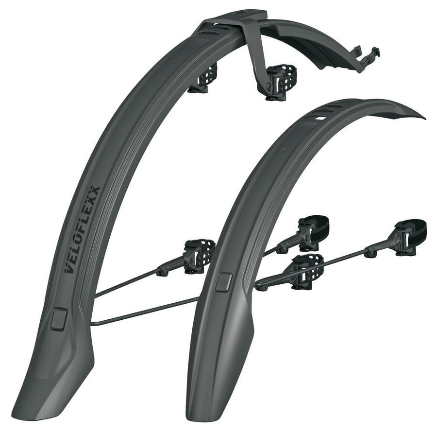 SKS VELOFLEXX 55 Schutzblechset für 26-28" Fahrräder, schlagfester Kunststoff, werkzeugfreie Montage, nur für Scheibenbremsen