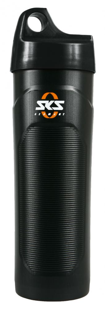 SKS Cage Box schwarz-orange  Wasserfeste Kunststoffbox inkl. Nylonbeutel. Ideal für Werkzeug und Zubehör. Sicherer Halt im Flaschenhalter