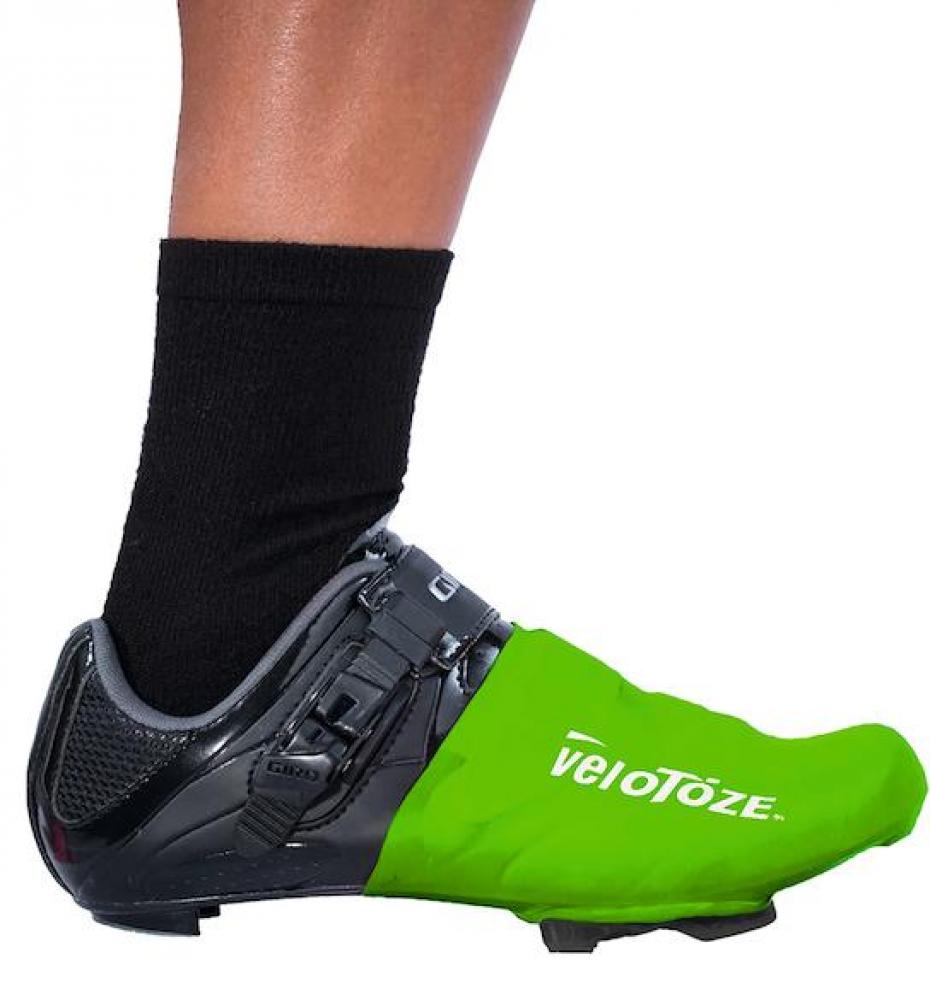 VeloToze Überschuh Toe onesize grün - aerodynamischer Zehenschutz für nasse Fahrten