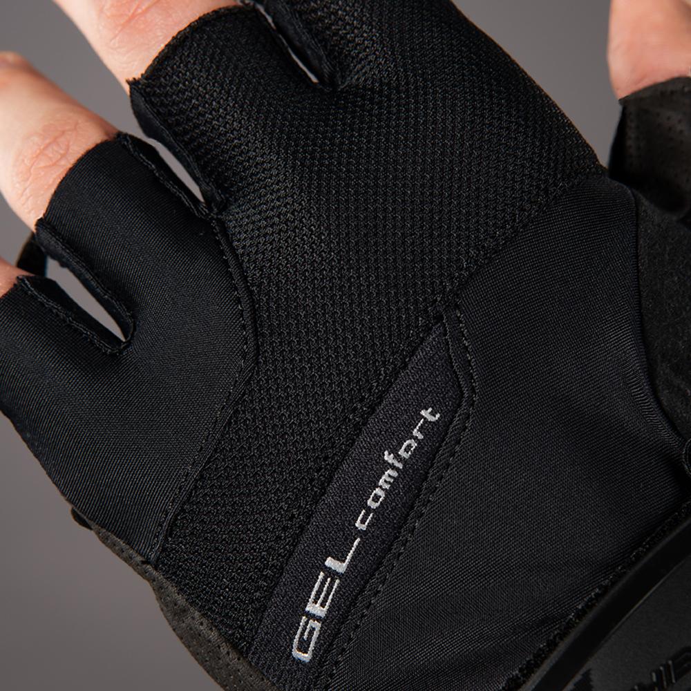 CHIBA Gel Comfort Radhandschuhe schwarz mit Gelpolsterung und "GEL comfort" Schriftzug.