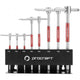 Procraft Werkzeug T-Handle Innensechsrund (Torx)-Satz 8-tlg. T10-T50 Silber/ Rot - maximale Kontrolle