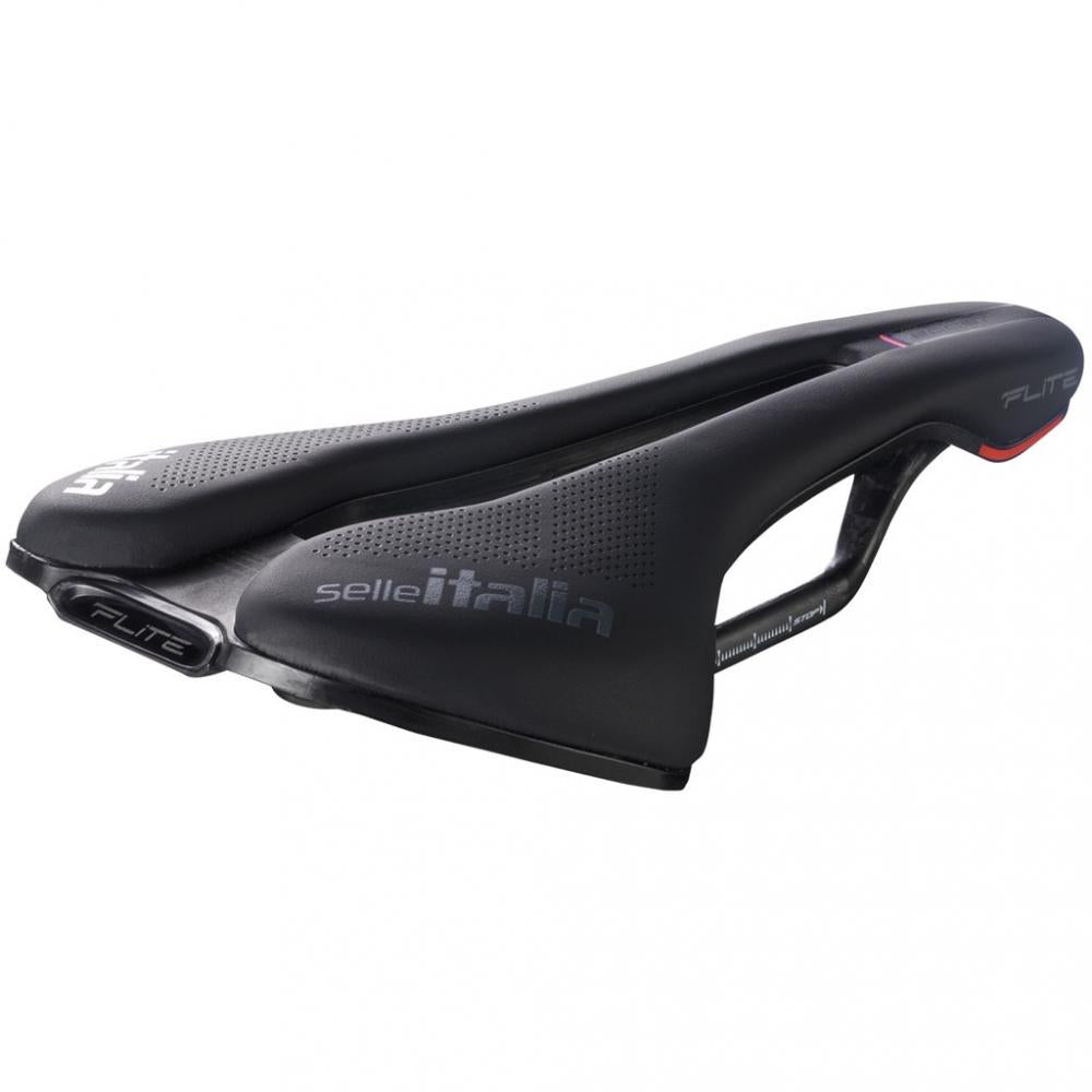 Selle Italia Flite Boost Superflow S3 schwarz - Rennradsattel mit Carbonio-Kit-Schale, TI 316-Gestell, Superflow-Aussparung für Druckentlastung