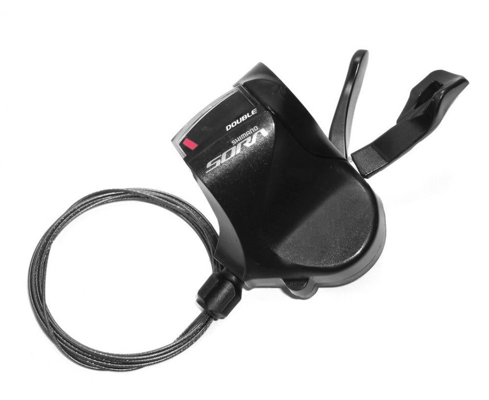 SHIMANO SORA SL-R3000 linker 2-fach Schalthebel, schwarz, mit Seil.