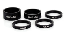 XLC A-Head Spacer-Set AS-A02, 1 Zoll, 3x5mm, 1x10mm, 1x15mm, Aluminium, schwarz matt, für individuelle Lenkerhöhenanpassung