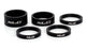 XLC A-Head Spacer-Set AS-A02, 1 Zoll, 3x5mm, 1x10mm, 1x15mm, Aluminium, schwarz matt, für individuelle Lenkerhöhenanpassung