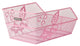 Basil Cento S Flower Fahrradkorb rosa, feinmaschiger Stahl, 36x26x18 cm, inklusive Befestigungsmaterial, ideal für Schultaschen und Einkäufe