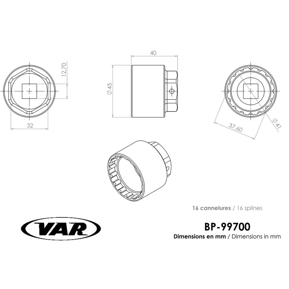 VAR Kettenblattmontagewerkzeug BP-99700 Shimano Steps E6000 - präzises Montage-Tool