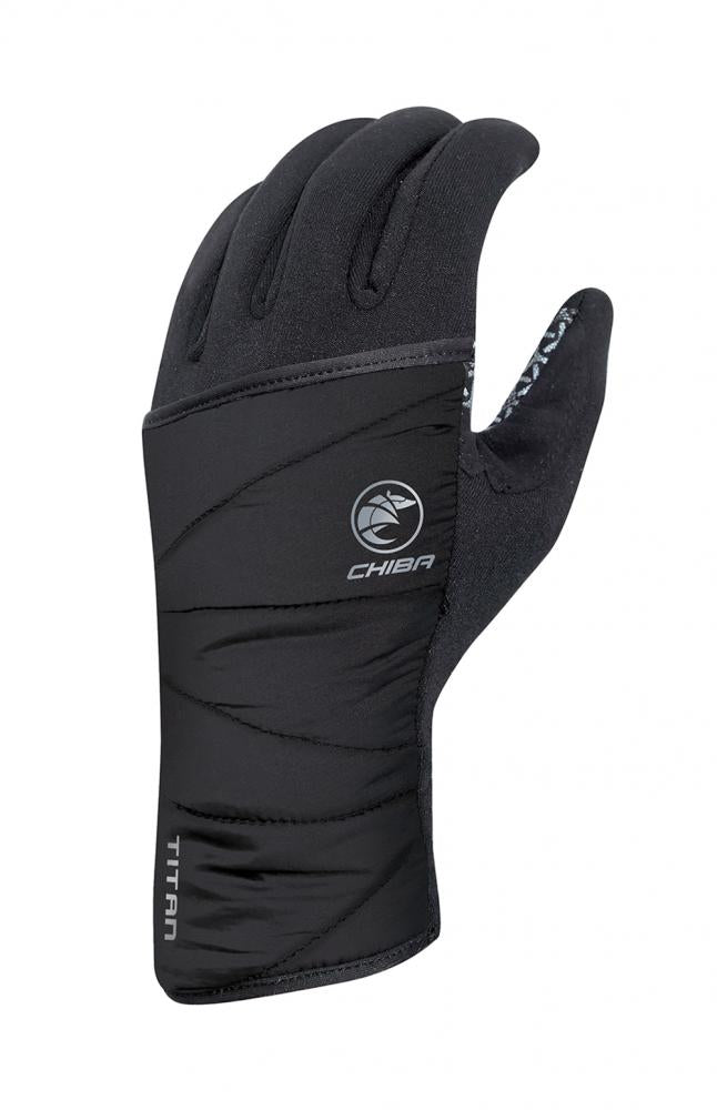 CHIBA Polarfleece Titan - Radhandschuhe XS schwarz, Polartec & Primaloft, winddicht, Touchfunktion