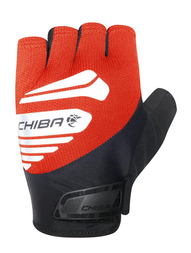 CHIBA Air Plus Reflex - Radhandschuhe kurz, S, rot, reflektierend