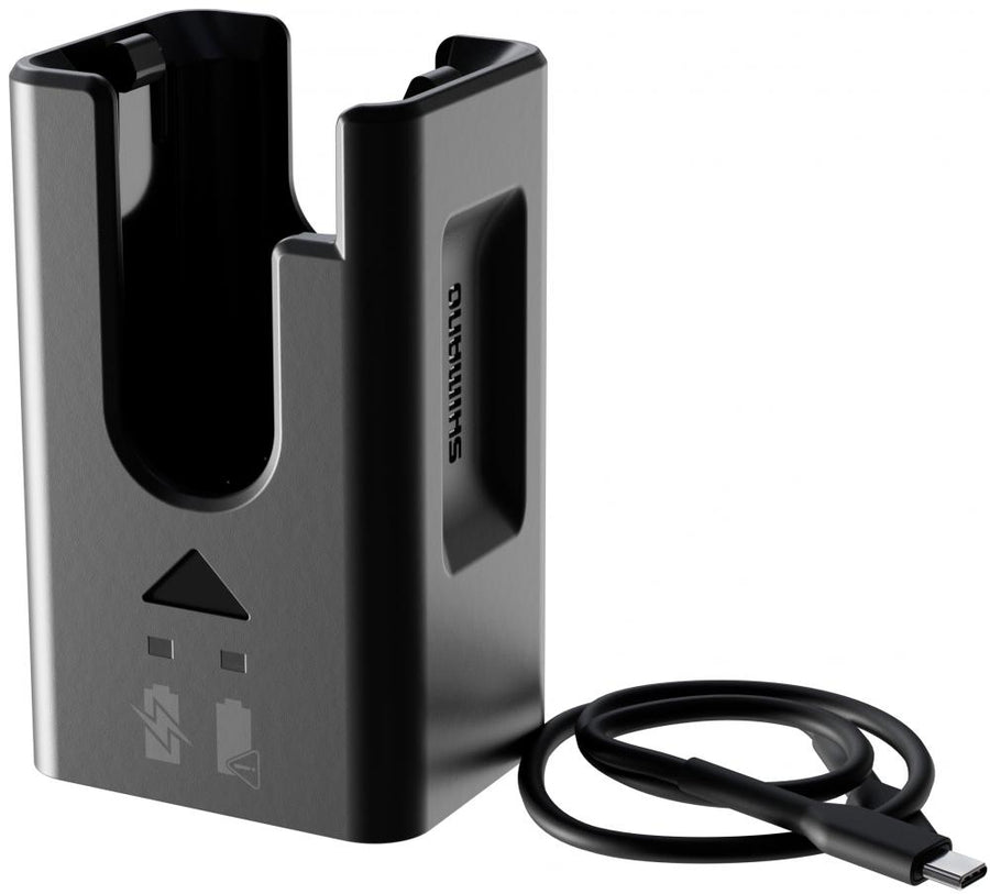SHIMANO Ladegerät EC-DN100 für Di2 Komponenten mit USB-C Ladekabel.