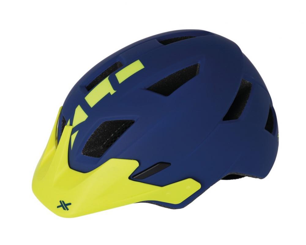 XLC MTB Helm BH-C30 in Blau-Gelb für Kopfumfang 54-58cm