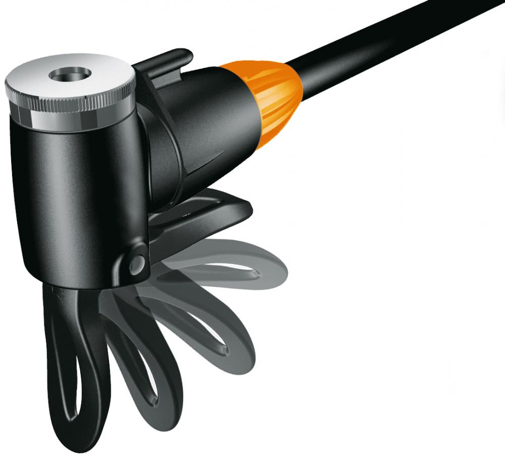 SKS Pumpenschlauch mit E.V.A.-Kopf für Rennkompressor, passend für AV/DV/SV Ventile, 125 cm lang, flexibel und robust für präzises Aufpumpen