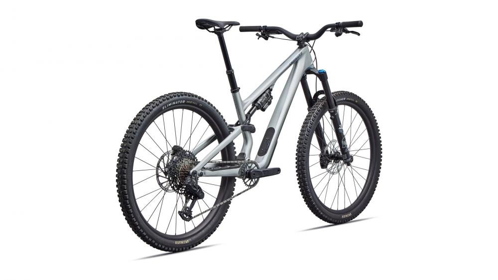 Specialized S-Works Stumpjumper 15 Comp - Shadow Silver/Majolica Blue Metallic - Größe S2 - Mountainbike