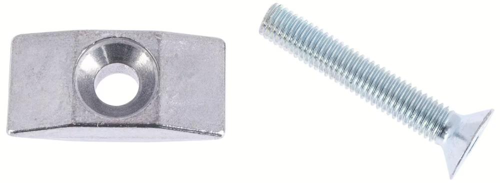 Silberne Pletscher Aluminium-Druckguss Ständerplatte F15/3 und Schraube für Zweibeinständer 28 Zoll