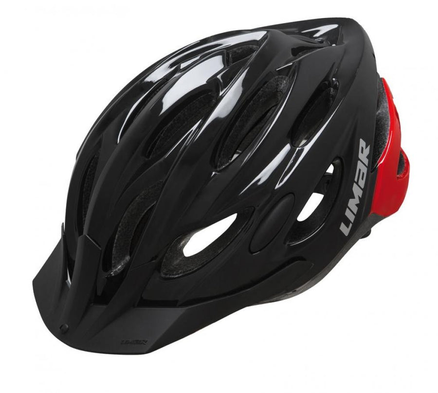 Limar Scrambler Fahrradhelm Größe L Schwarz/Rot - 22 Ventilationsöffnungen, In-Mold-Konstruktion