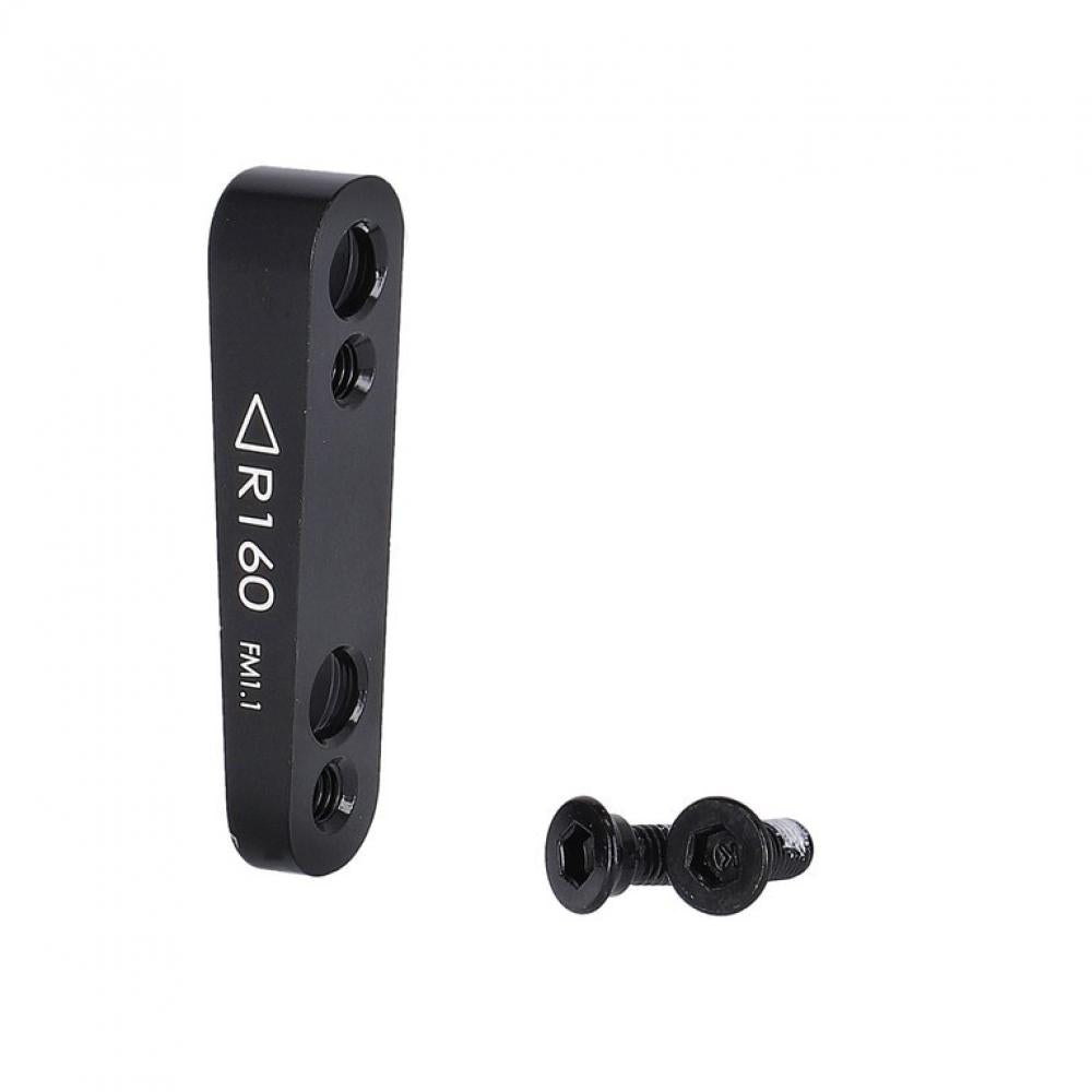Schwarzer TRP Flatmount/Flatmount Bremssatteladapter 160 mm mit Schrauben für Fahrrad-Scheibenbremse hinten.