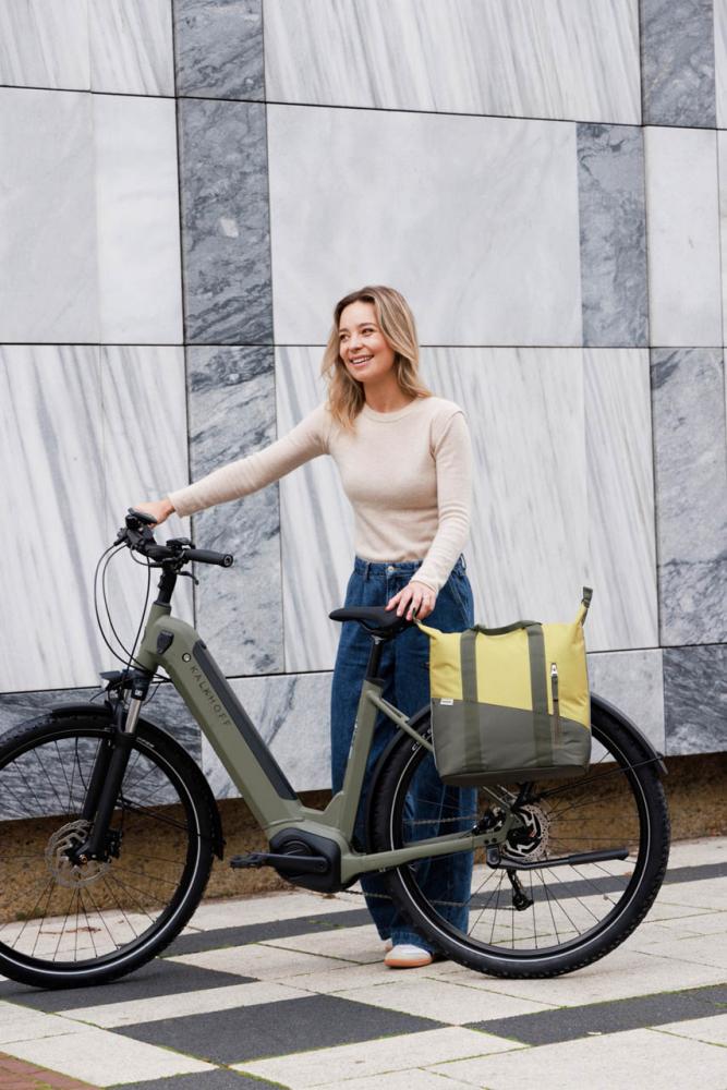 New Looxs Radtasche Oslo Kota Olive/Yellow 18 l Olive - vielseitiger Shopper für Alltag & Pendeln