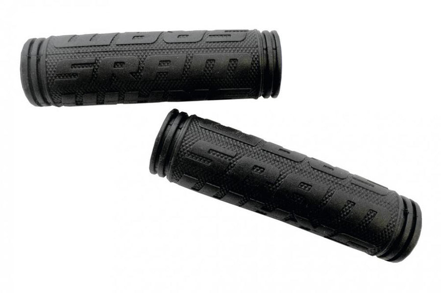 Zwei schwarze SRAM Racing Griffe 130 mm bieten sicheren Halt für sportliche Fahrten.
