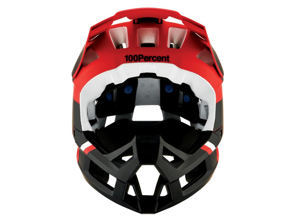 100% Trajecta helmet w/Fidlock L Cargo Fluo Red - leichter Fullface mit Top-Belüftung