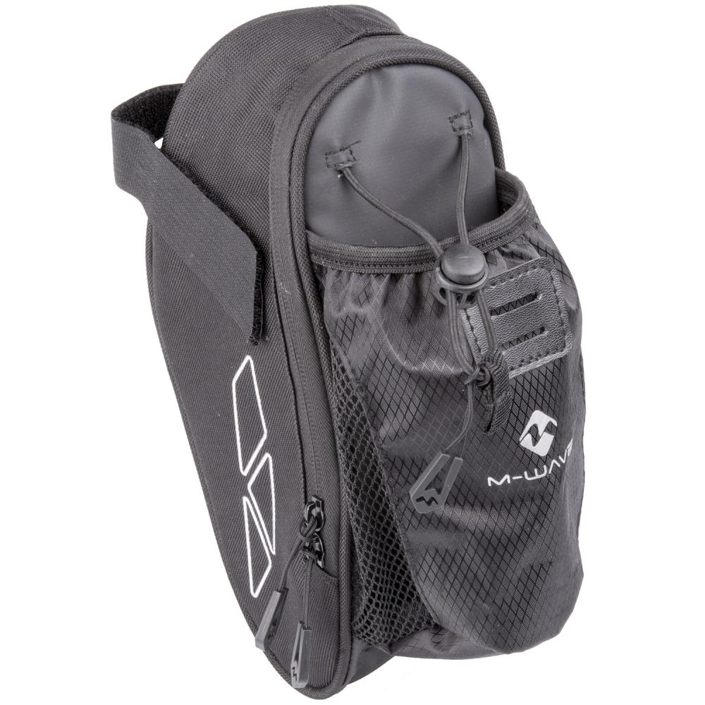 M-WAVE Amsterdam Bottle Satteltasche praktische Fahrradtasche mit integriertem Flaschenhalter