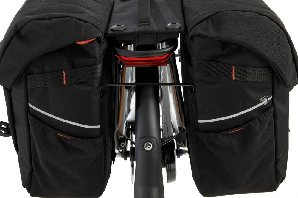 New Looxs Doppelpacktasche Vigo Double RT 2 2x18L Black Orange - sportliche Gepäckträger-Tasche