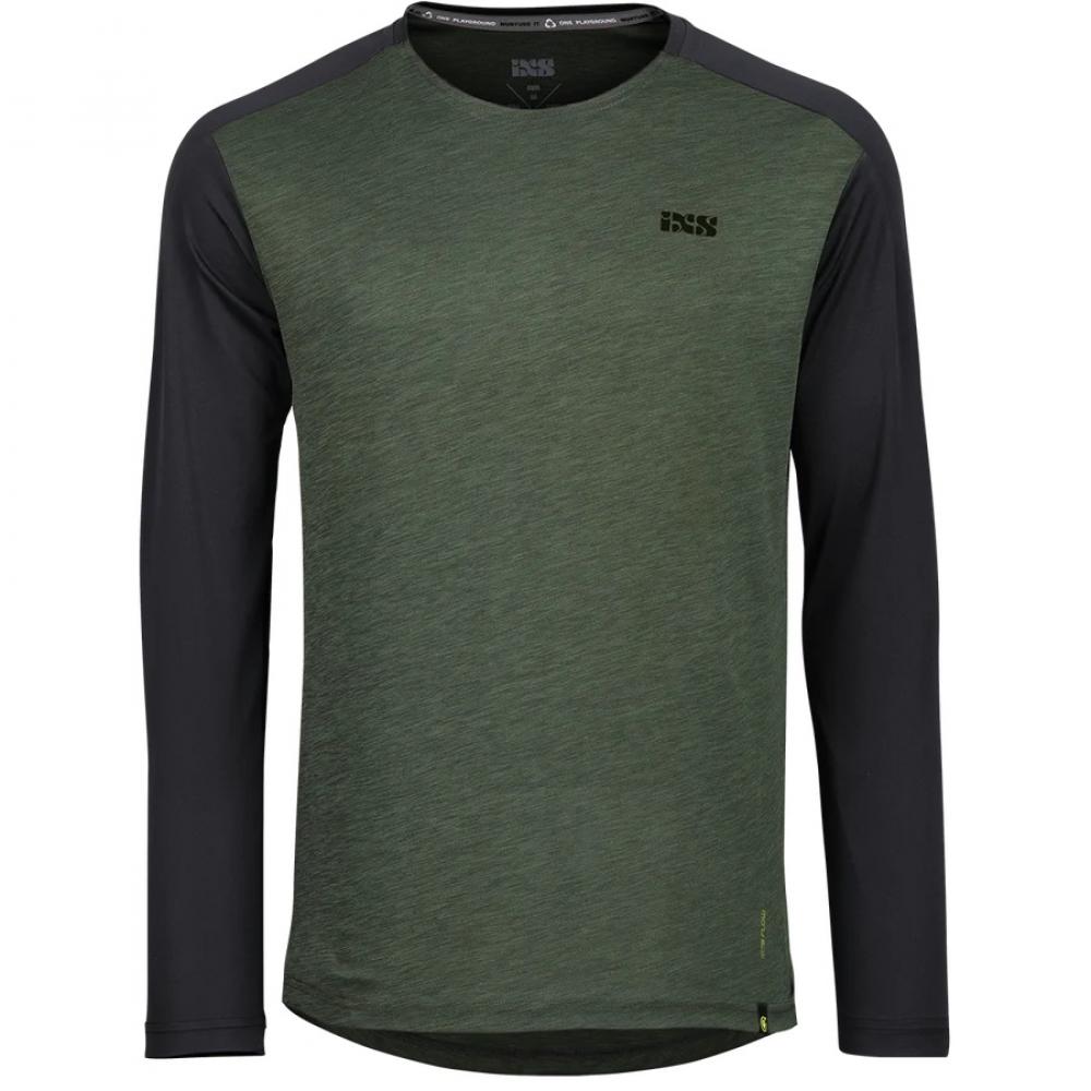 IXS Sports Division iXS Flow X Kids Long Sleeve Jersey KL Olive/Black - atmungsaktives Kinder-Bikejersey