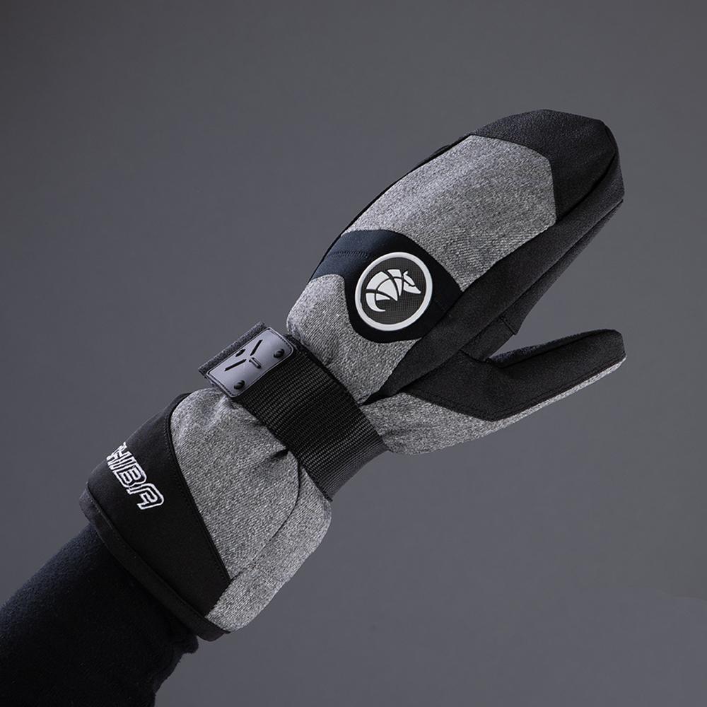 CHIBA Board Mitten - wasserdichte Primaloft Snowboard-/Bike-Handschuhe, Größe 9, Hlgrau/weiß