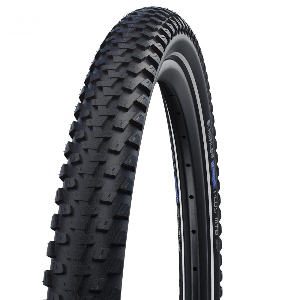 Schwalbe Marathon Plus MTB Reifen 27.5x2.25 mit Pannenschutz, Reflexstreifen und E-Bike Zulassung.
